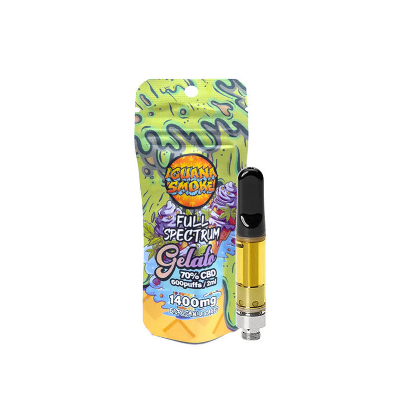 CBD Cartridge Tip Iguana Smoke Full Spectrum 70% Gelato