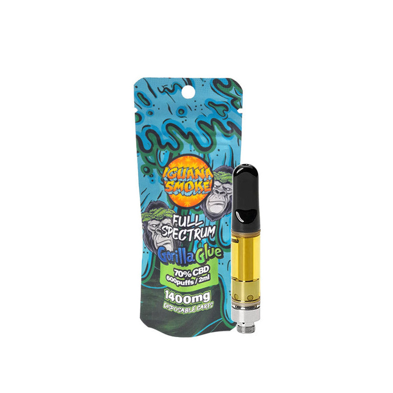 CBD Cartridge Tip Iguana Smoke Full Spectrum 70% Gorilla Glue
