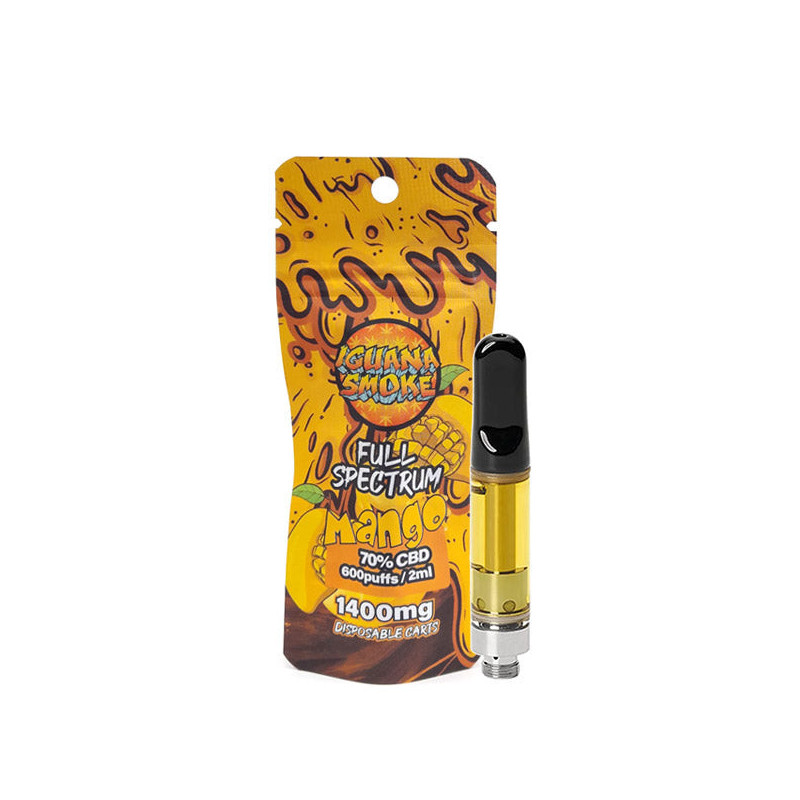 CBD Cartridge Tip Iguana Smoke Full Spectrum 70% Mango